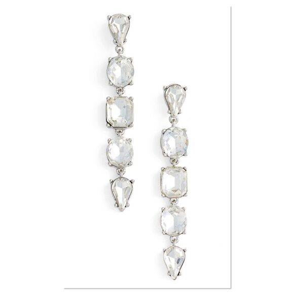 Nordstrom Crystal Linear Drop Earrings (G1) - Picture 1 of 5
